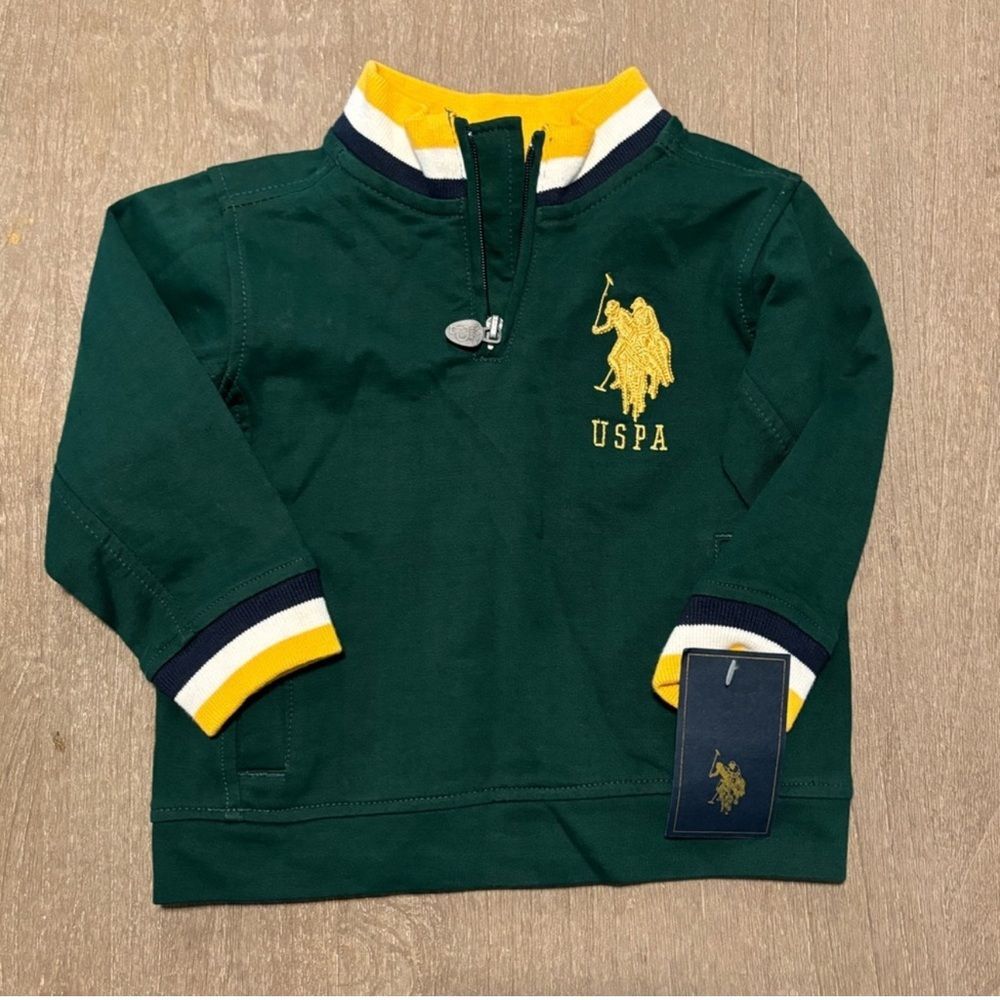 NWT Boys U.S. Polo Half Zip Sweatshirt Sz 24 mo